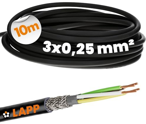 Lapp 10x LiYCY 3x0,25 mm² Cavo di Controllo Schermato per Esterni