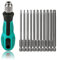 T6-T40 Torx Destornilladores 12 piezas 100mm largo magnético Torx Juego de puntas con T30 y mango, 1/4 pulgada mango hexagonal Herramientas eléctricas para destornilladores