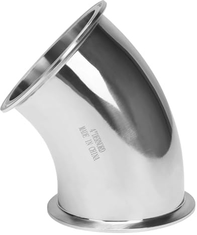 DERNORD 45 Degree Elbow | 4 Inch Tube OD Stainless Steel 304 Pipe Fitting Fits Tri Clamp 4 inch