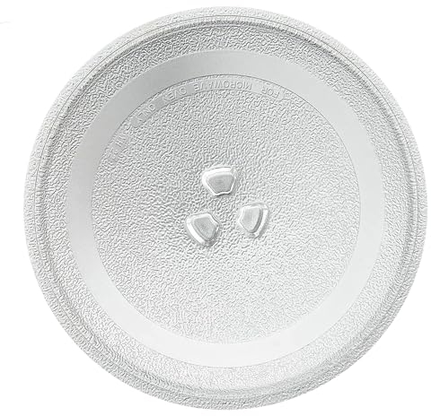 DiBaiHuiHomer Universeller Glas-Mikrowellenteller 24.5cm Ersatz, mit 3 Fixiernuten für sicheren Halt, geeignet für Mikrowellenherd, Ersatzteller für Drehteller in der Mikrowelle