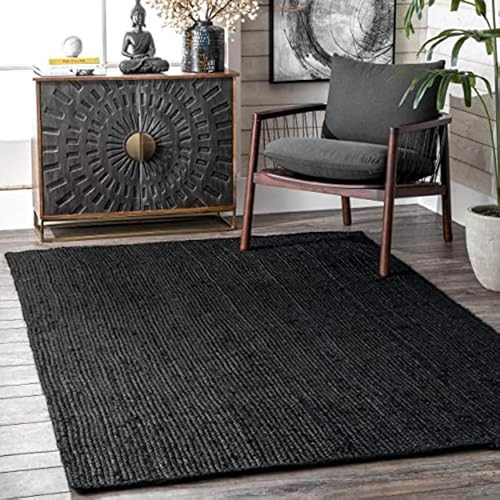 Jaipur Art And Craft Natürlicher handgefertigter Jute-Teppich, wendbarer, geflochtener Bodenläufer, massiver Teppich– (2x10 Quadratfuß)