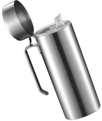 TOPBATHY Ölkanne ölflasche Speckfettbehälter mit Sieb Öltopf aus Edelstahl Essig cruet Öl-Gewürzflasche Dropshipping Rolle Würze Lecythus Gewürzflaschen Rostfreier Stahl