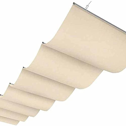 CARXB U-förmige Welle, einziehbare Pergola, Sonnensegel, Überdachung, Verdunkelungsstoff, Verschlüsselung, Dickes Polyester Einziehbares Sonnensegel(Color:Beige,Size:1x4m)