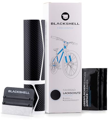 Blackshell® Fahrrad Schutzfolie - starker Rahmenschutz für z.B. Trekkingrad, MTB, Rennrad oder E-Bike - 24-teiliges Steinschlagschutz-Set