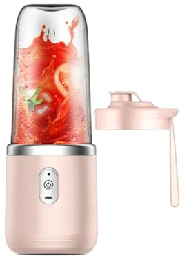 BaronHong Mini mixeur portable pour shakes et smoothies - Rechargeable par USB - Avec couvercle à jus - Rose - Taille M