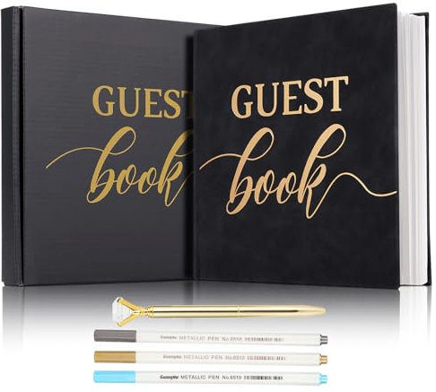 Libro ospiti Matrimonio 112 Pagine, cotone e lino Hardcover Funeral Memory Book - Libro Degli Ospiti Matrimonio -Libro Dediche Matrimonio -Wedding Guestbook Carta spessa 120gsm