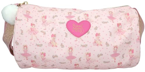Depesche 12865 Princess Mimi Bunny Ballet-Borsa Sportiva Rosa con Ballerine e Coniglietti, Forma di Rotolo con Tracolla Regolabile, Multicolore