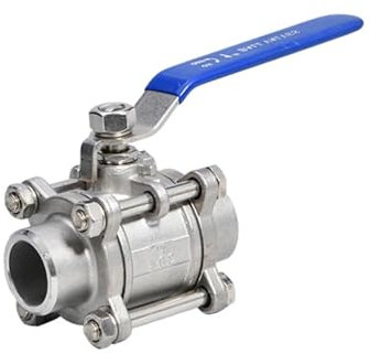 UNPGATUB 304 Edelstahl dreiteilig geschweißter 316L-Kugelhahn mit vollem Durchgang, Wasserschalter, Hochtemperatur-Stumpfschweißventil, 4 Zoll, 6 Zoll, 1 Zoll(DN40)