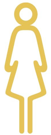 WC-Schild, Toilettenschild Piktogramm Eva selbstklebend, Gold, M