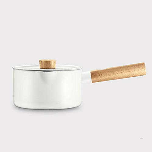 LULUMAIC Töpfe, antihaftbeschichteter Kochtopf, Glasdeckel, Milchtopf, Soßentopf mit Glasdeckel, Suppentopf, antihaftbeschichteter Kochtopf, Granitbeschichtung (weiß), Milchtopf/Topf