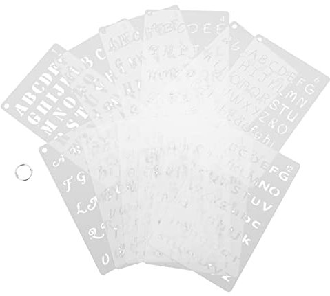 NUOBESTY 12stücke Buchstabenschablonen Zum Malen Alphabetschablonen Aus Kunststoff Kreative Malvorlagen Diy-zeichenschablonen Muster Für Malerei Werkzeuge