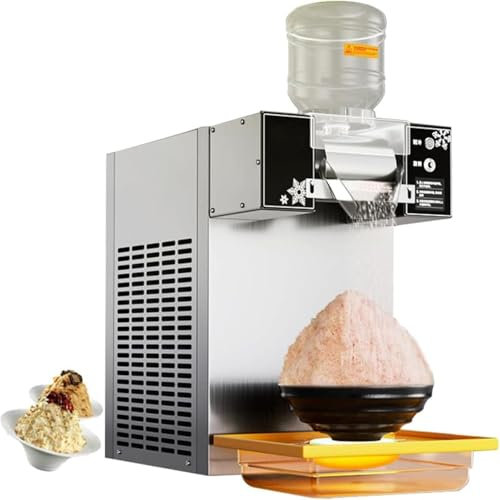 Macchina per Il Ghiaccio Elettrica Continua per Ristorante,Gelato,Macchina per Il Ghiaccio Tritato Con Fiocchi Neve,Macchina Coreana per Bingsu,Tritaghiaccio a Cono Neve,60