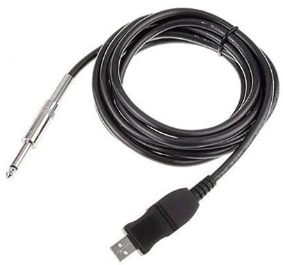 Toyvian Câble de Guitare USB Noir 6,5mm Jack Solide en Plastique et Métal Amplification du Signal Audio et Connexion USB Plug And Play pour Enregistrement PC