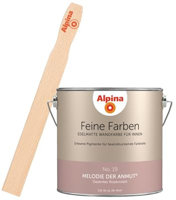 Alpina Feine Farben inkl. Rührstab – No. 19 Melodie der Anmut – edelmatte Innenfarbe - Wandfarben für einzigartige Farbwirkungen und Raumstimmungen – Dezentes Violett - 2,5 Liter