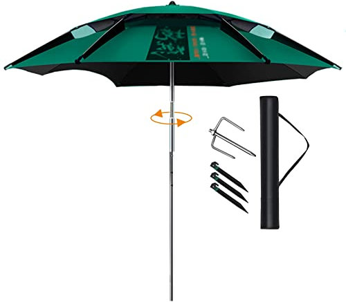 Parapluies Parasol imperméable pour la pêche, le camping, le barbecue, la plage, le jardin extérieur, protection solaire à 360 °, abri pare-soleil, auvent de parapluie extérieur, avec ancrage au sol
