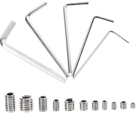 Anneome 240piezas Tornillos Prisioneros Inoxidable Cabeza Allen Kit De Llave Resistencia Corrosión