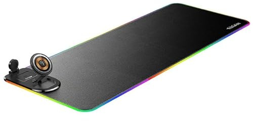 Anluomania Tappetino per Mouse, Mouse Pad, Tappetino Mouse Gaming RGB, 15 W Wireless Ricarica, 800*300*4mm, 15 Modalità Luce, Impermeabile e Antiscivolo, per Tastiera, Computer, Giocatore, Scrivania
