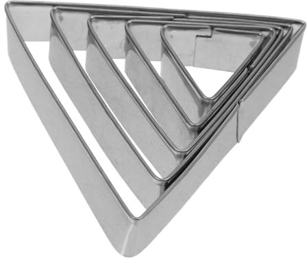 BESTYASH 5piezas Moldes Triangulares De Acero Inoxidable Para Cortar Galletas Molde De Azúcar Para Repostería Casera Troqueles Para Dulces y Panqueques