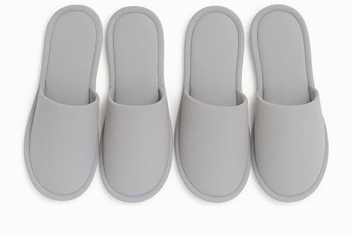 Generico Lotas Italy - Pantofole in Lino | 2 Paia | colore Grigio | Morbide, Traspiranti, Leggere, Antiscivolo | Lavabili in Lavatrice | Taglia Unica | per Casa, Hotel, Spa, Ospiti, Centri Estetici