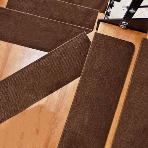 Obliqwin Tappetino Autoadesivo per Scale - 7 pezzi Long Tappetini Luminosi Antiscivolo Per Scale Tappetino per Scale Protezione Interne In Gradini Legno per Bambini Anziani e Animali