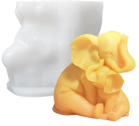 Pjeghbvop Moldes de silicona para velas de elefante y bebé para velas de resina epoxi, jabón, decoración del hogar, fabricación de yeso, moldes de silicona hechos a mano, decoración del hogar