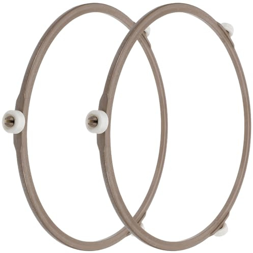 Mikrowellen Drehteller Rollenring aus Kunststoff Weiß Ersatz | Glasplatte, 2 Stück, Stabile Balance und Rotation, Passend für Haushaltsgeräte