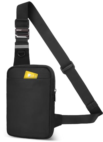 HOTUT Axelväska för män kvinnor med RFID-ficka, stöldskyddssele bröst crossbody-väska, axel/bröstväska, lämplig för utomhussport och vandring, Små