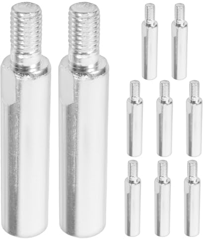 UKCOCO Lot de 10 Rallonges M10 en Acier pour Meuleuse D’Angle Tige D’Adaptation Filetée Multifonction Accessoire D’Atelier Polyvalent pour Polissage et Meulage Rallonge Robuste pour