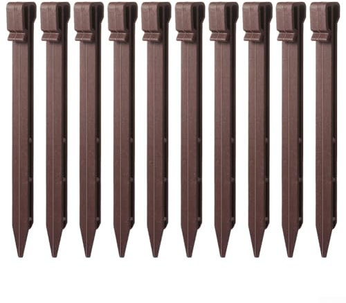 Zeroupshop Paquete de 12 estacas de borde de plástico resistente, anclajes de paisaje de 10 pulgadas, clavos de tierra para césped, flores, césped, separación de bordes de roca, bricolaje para