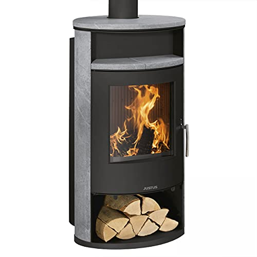 Justus 7624 23 Kaminofen wasserführend Island Aqua II Stahl Schwarz/Speckstein/A+
