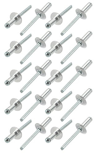 sourcing map 20 st. aluminium öppen ände fläns blindnitar 6,4 mm x 16 mm x 16 mm