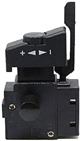 JHD Interruptor de Velocidad de Taladro Manual FA2-6/1BEK 250V 6A con Botón de Bloqueo y Accesorios Positivo Negativo