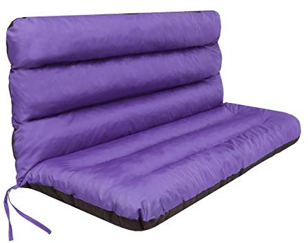 PillowPrim Cojín para columpio de Hollywood, cojín para banco de jardín, cojín para banco, cojín de asiento y respaldo, cojín de jardín, ancho del asiento de 150 cm, color morado