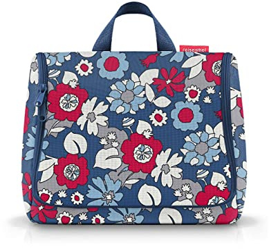 reisenthel toiletbag XL - XL praktischer Kulturbeutel mit Haken, wasserabweisendes Material, Farbe:Florist Indigo