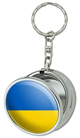 GRAPHICS & MORE Ukraine Country Flag Portable Travel Size Pocket Purse Ashtray Keychain with Cigarette Holder