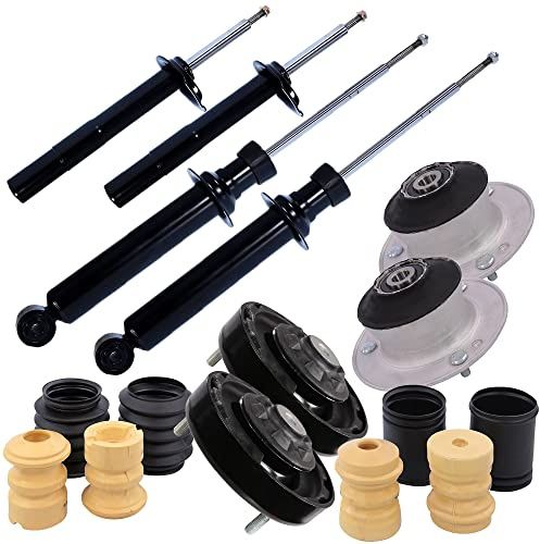 ATEC Germany 4x amortisseurs à gaz avant et arrière jambe de suspension y compris paliers de dôme &, kit de protection contre la poussière, compatible avec BMW Série 5 (E39)