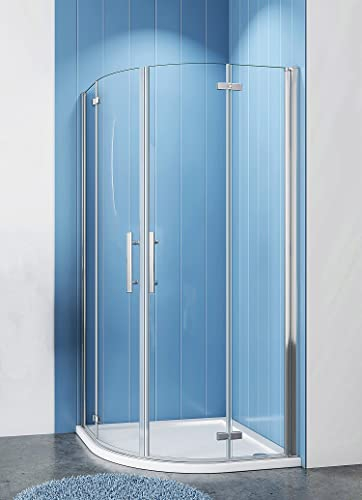 Aica Sanitär Duschkabine 80x80cm Viertelkreis Runddusche Duschabtrennung Dusche mit Duschtasse