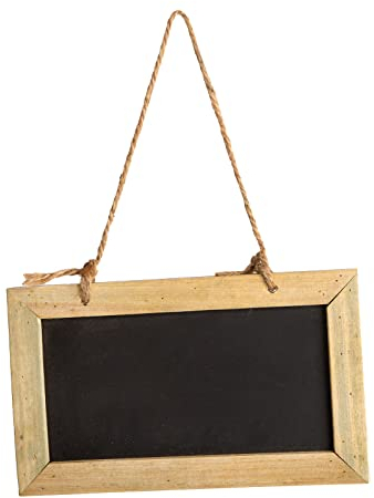 Lavagna decorativa nera da appendere con corda: lavagnetta cucina legno naturale per matrimonio, scrivibile con gesso, mini insegna rustica porta o parete, 20 x 12 cm
