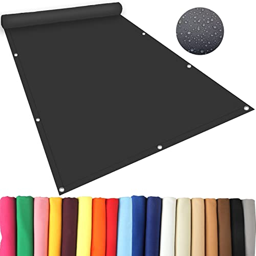 Sonnensegel 5.5 x 9 m Windschutz Überdachung Plane Balkon Sichtschutz Sonnenschutz 98% UV Schutz für Balkon Camping Terrasse Pergola, Dunkelgrau