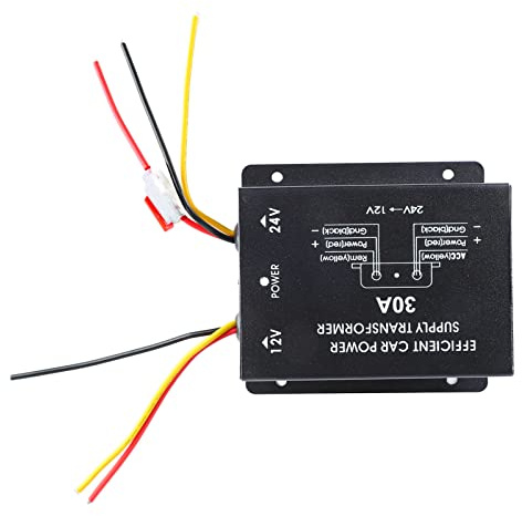 Convertitore di Tensione Audio 30A, Inverter di Tensione di Navigazione Audio 30A DC 24V a DC 12V Trasformatore Riduttore Regolatore di Alimentazione per Autobus Camion Auto