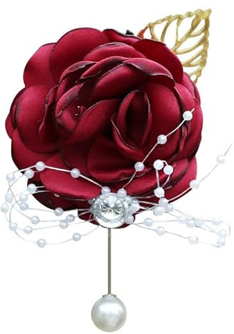 PTNKUIIY 2 Stücke Rose Ansteckblume, Boutonniere Hochzeit Blumen Boutonniere Rose Gästeanstecker Künstliche Rose Blumen Anstecker Bräutigam Hochzeitsanstecker für Hochzeit, Abschlussball, Party