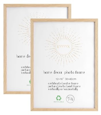 LYYYYX Bilderrahmen Holz 30x40cm mit bruchsicherem Acrylglas zum senkrechten oder waagerechten Aufhängen Fotorahmen aus Holz für Fotos, Poster, Puzzles 2er Stück