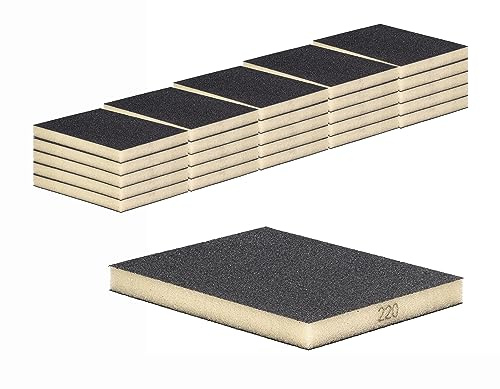 Schleifschwamm Schleifmatte 100 Stück Schleifschwämme Schleifmatten Grobe Körnung K220 für Holz Lack Metall Trocken u. Nass Schleifen waschbar u. wiederverwendbar