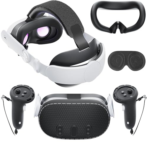 Mytrix Q3 Beginner's Completed Set, 6 In 1 Accessory Kit for Q3, Accessories Included Elite Head Strap, 2*Controller Grip Cover, Shell Silicone Cover, Silicone Face Pad, Lens Cover