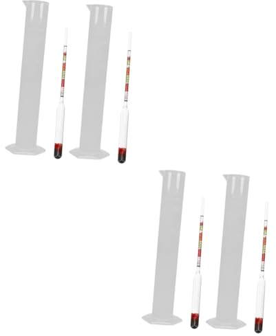 DECHOUS 4sets Home Brew Kit Alcoholometer Hydrometer Test Tube for Beer Making