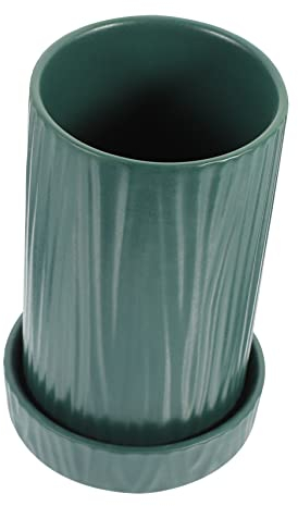 MAGICLULU Soporte para Cubiertos y Utensilios de Cerámica Verde, Diseño Nórdico, Escurridor Estable, para Cocina y Escritorio, Almacenamiento Práctico y Decorativo