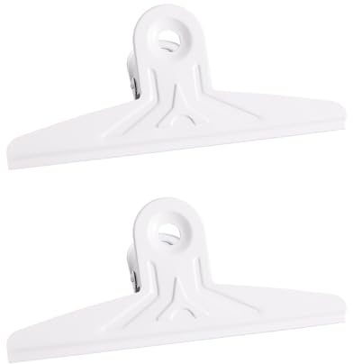 Weiß Extra Großer Bull Clip 2 Stück 8.7 Zoll/22cm Klammern,Klammern für Tüten,Extra Große Bulldogge Büroklammern Papierklammern,Verschlussclips Schwarzer Edelstahl Büroklammern