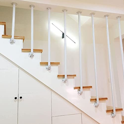 Main Courante d'escalier en Tube en Forme de L en Fer forgé, Garde-Corps en Tube galvanisé Blanc, clôture de Marche de Grenier de Couloir pour l'intérieur et l'extérieur, 30-150 cm (Taille :