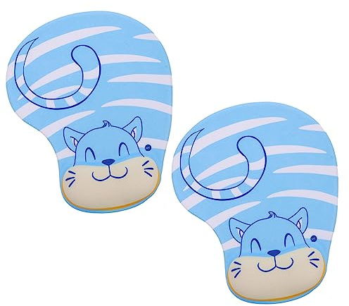 Tapis de Souris en Silicone Maintien Poignet, Lot de 2 | Surface Lisse, Base Antidérapante, Confort Ergonomique, Usage Maison et Bureau, Couleur Bleue