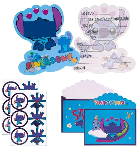 Zoriwn 12 x Einladungskarten Kindergeburtstag Junge Mädchen für Geburtstagseinladungen Deutsche Cartoon Partyeinladungen für Kindergeburtstage